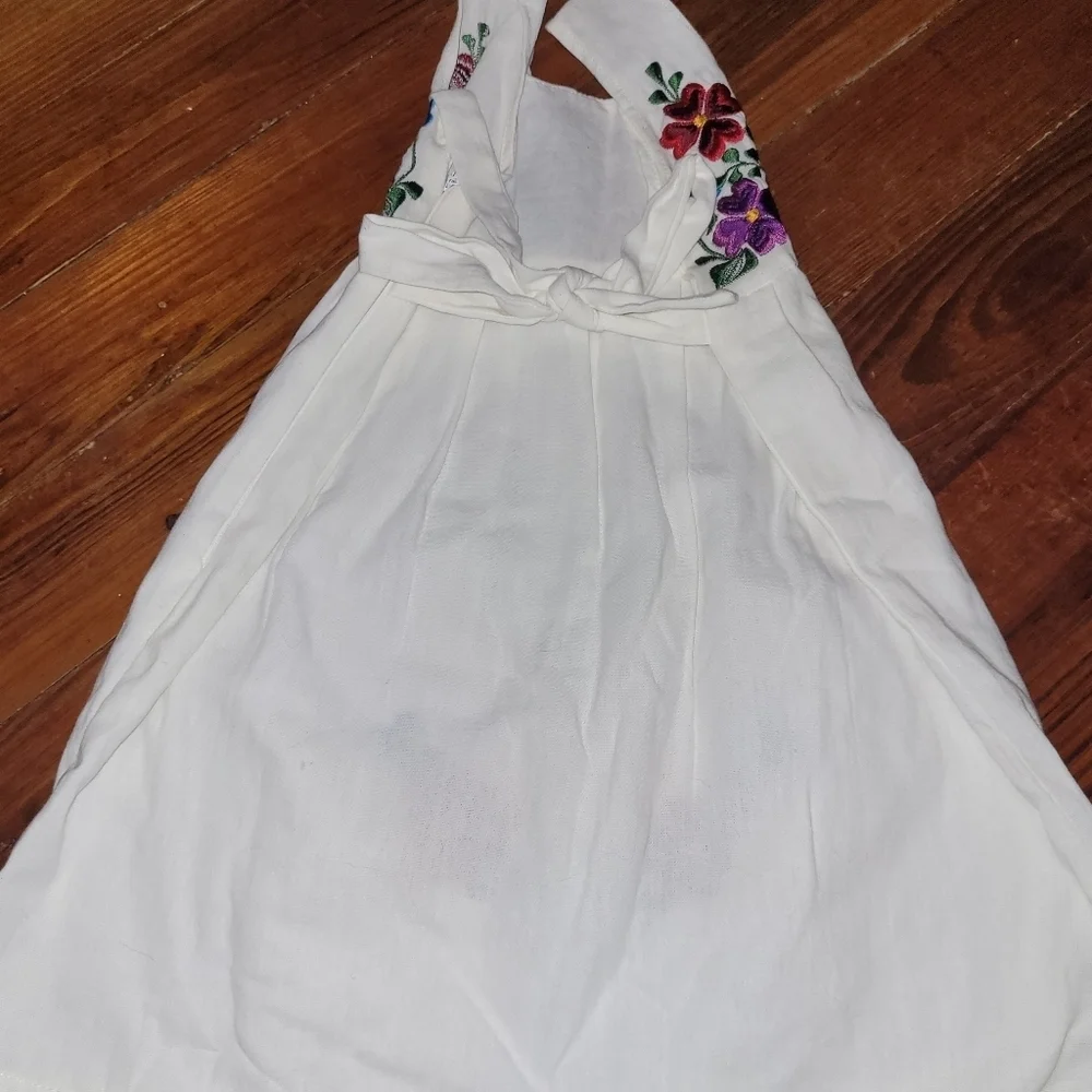 Embroidered Linen dress 3t - Picture 2 of 3